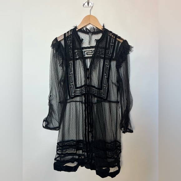 Anthropologie Holly Flocked Tunic Top Size XL Rare - Picture 5 of 15